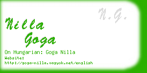 nilla goga business card